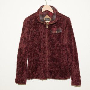 Pendleton Burgundy Teddy Bear Full Zip Fleece